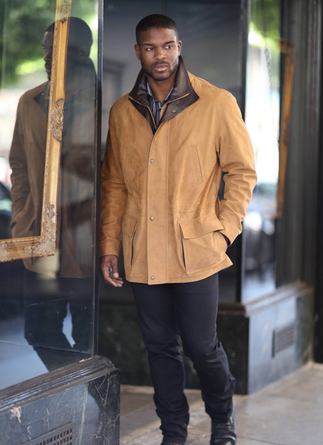 35. Men's Parka Made With Finest Leather Crafted in Italy